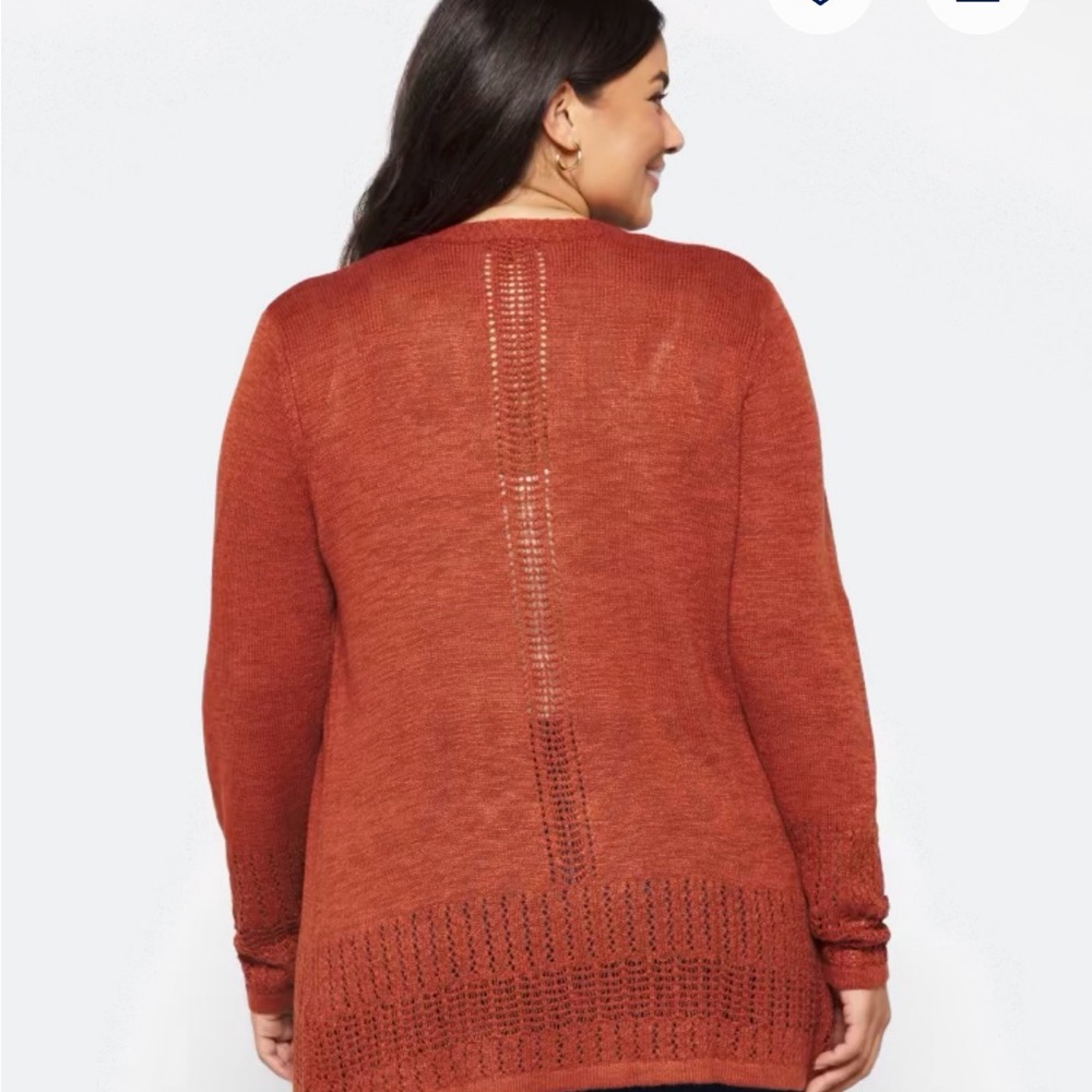 Lety & Me Women's Rust Cardigan - Picture 2 of 8